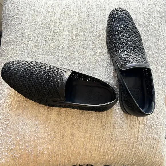Aldo Brue Full Woven Leather Loafer Black Men’s Italian 42 1/2 - Picture 3 of 10